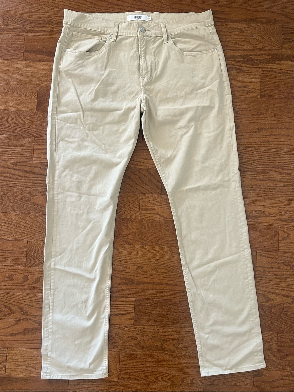 Hudson Men's Blake Slim Straight Leg Stretch Tan Khaki Pants NWT